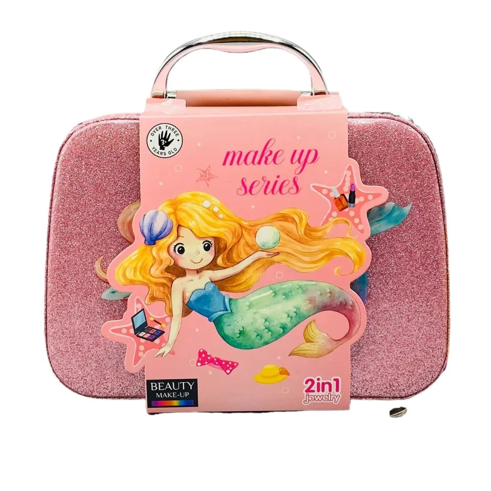 2 in 1 Beauty Makeup Kit Toy – Portable Cosmetic Set for Girls (Ages 3+)