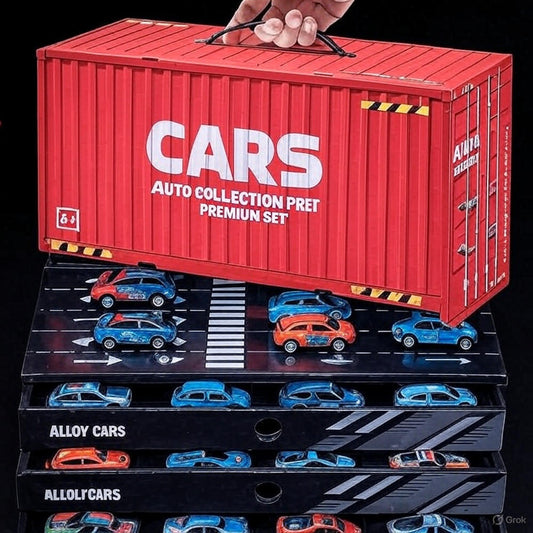 Premium Alloy Car Collection Set with Storage Container Box