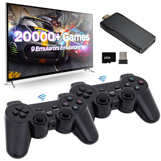 Basix 2.4G Dual Wireless Video Game Stick – 4K Retro Console (64GB, 20,000+ Games