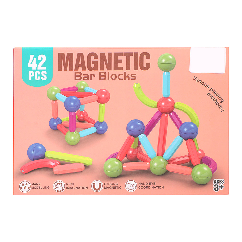 Magnetic Bar Blocks for Kids – 42 PCs
