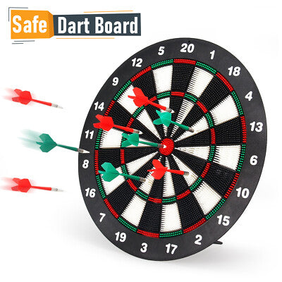 12" Double-Sided Dart Board Game with 4 Darts